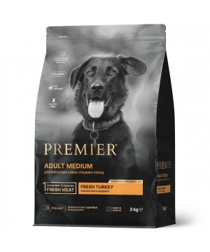 Premier Dog Turkey ADULT Medium (Свежее мясо индейки для собак средний пород) 3 кг