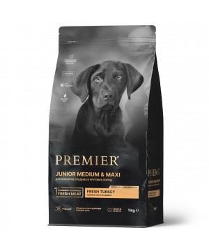 Premier Dog Turkey JUNIOR Medium&Maxi (Свежее мясо индейки для юниоров средних и крупных пород) 1 кг