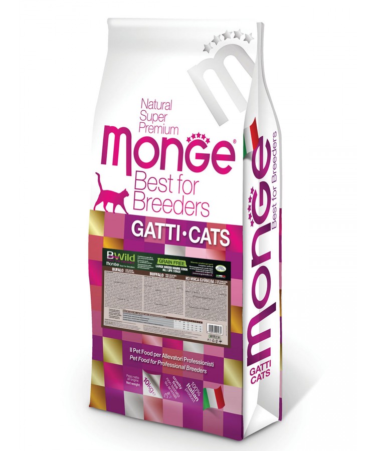 Monge PFB Cat BWild GRAIN FREE беззерновой корм из мяса буйвола для крупных кошек всех возрастов 10 кг