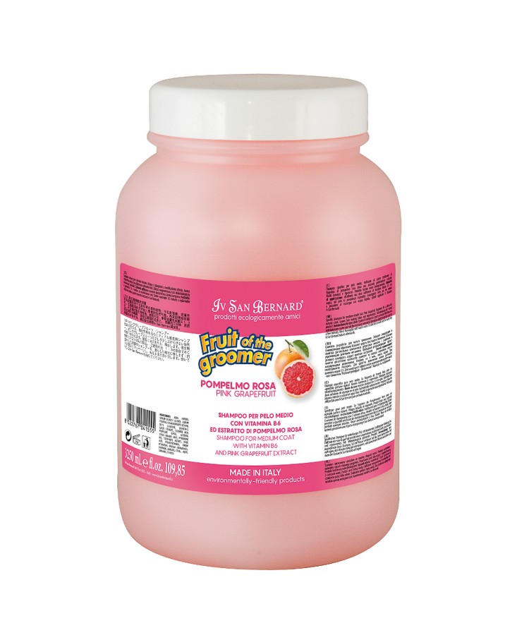 Шампунь Iv San Bernard Fruit of the Groomer Pink Grapefruit для шерсти средней длины с витаминами 3,25 л