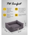 Лежанка Pet Comfort для собак средних пород, Alpha Mirandus 17, размер M, 65х80 см, серый