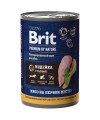 Brit Premium by Nature консервы с индейкой и тыквой для взрослых собак всех пород с чувствительным пищеварением 410 гр.