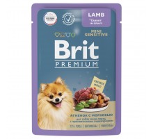 Brit (Брит) Premium Пауч ягненок с морковью в соусе для собак мини-пород с чyвствительным пищеварением 85 гр.