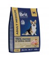 Brit Premium Dog Adult Medium с курицей для взрослых собак средних пород 3 кг