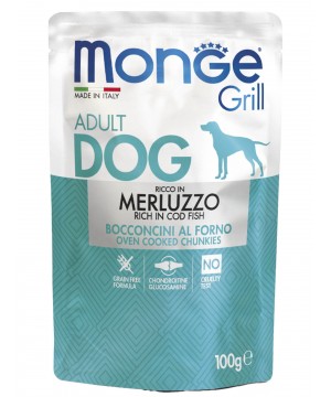 Monge Dog Grill Pouch паучи для собак треска 100г