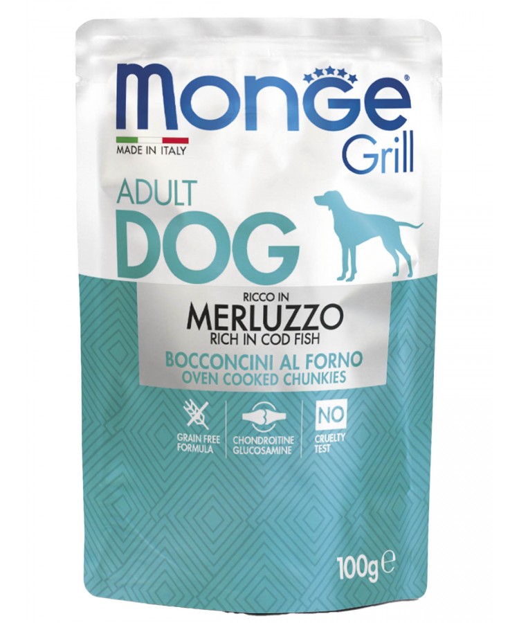 Monge Dog Grill Pouch паучи для собак треска 100г