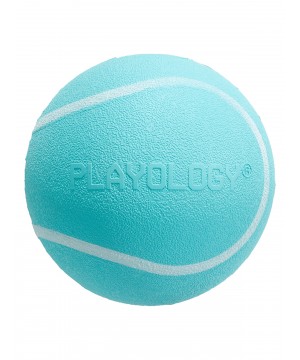 Playology хрустящий жевательный мяч SQUEAKY CHEW BALL 8 см с пищалкой и с ароматом арахиса, голубой