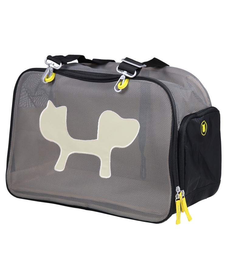 United Pets мягкая сумка-переноска "Mesh Bag" 44 х 23 х 28 см, черная/желтая