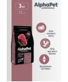 AlphaPet Superpremium (АльфаПет) 3кг с говядиной и потрошками сухой для собак крупных пород