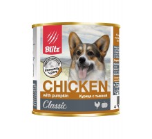Влажный корм BLITZ (БЛИЦ) для собак Курица с Тыквой 750 г