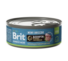 Brit (Брит) Premium by Nature консервы с ассорти из птицы с потрошками для взрослых собак мелких пород 100 гр.