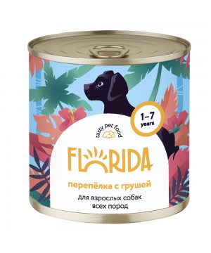 Консервы FLORIDA для собак "Перепёлка с грушей" 240 г