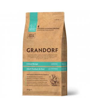 GRANDORF DOG 4 Meat PROBIOTIC MED&MAXI (4 мяса c пробиотиками для cобак средних и крупных пород) 10 кг.