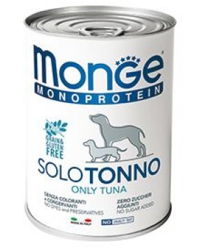 Паштет для собак MONGE DOG MONOPROTEICO SOLO, тунец - 400 грамм