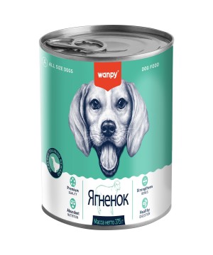 Wanpy Dog Консервы для собак из ягненка 375 г