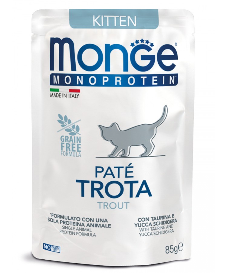 Monge Cat Monoprotein Pouch паучи для котят форель 85г