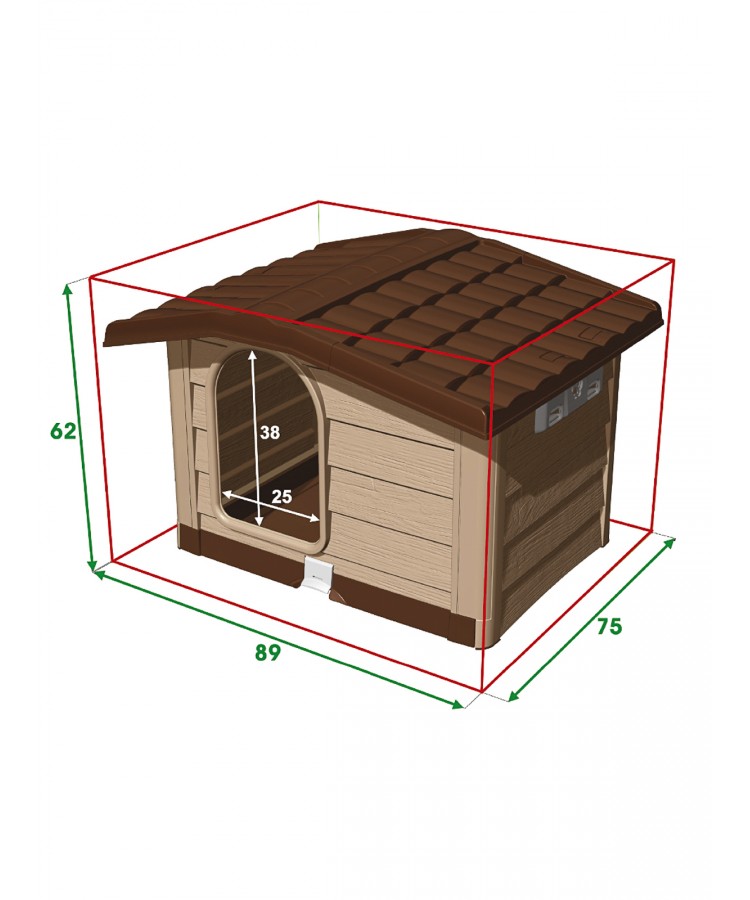 BAMA PET будка для собак BUNGALOW M 89х75х62h см, пластик, бежевая