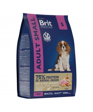 Brit (Брит) Premium Dog Adult Small с курицей для взрослых собак мелких пород 1 кг