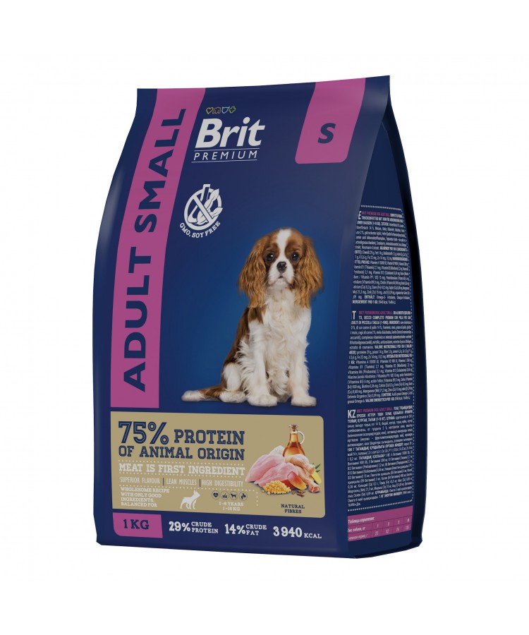 Brit Premium Dog Adult Small с курицей для взрослых собак мелких пород 1 кг