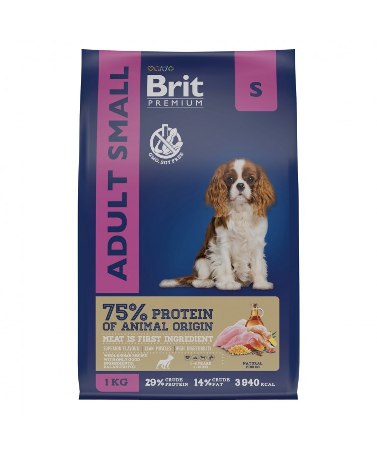 Brit Premium Dog Adult Small с курицей для взрослых собак мелких пород 1 кг