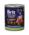 Brit Premium By Nature консервы с говядиной и сердцем для взрослых собак всех пород, 850 гр