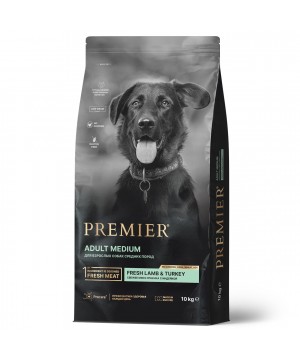 Premier Dog Lamb&Turkey ADULT Medium (Свежее мясо ягненка с индейкой для собак средних пород) 10 кг