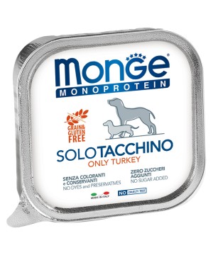 Влажный корм Monge Dog Monoprotein для собак, паштет из индейки, консервы 150 г