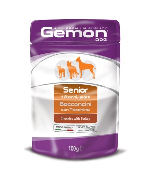 Gemon Dog Pouch паучи для пожилых собак кусочки индейки 100г