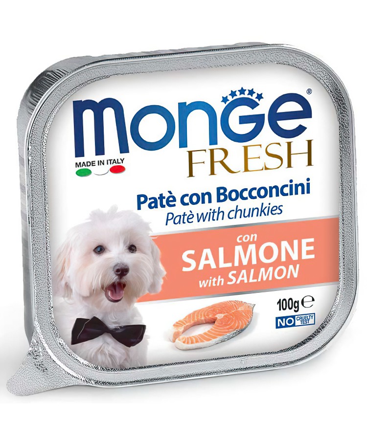 Влажный корм Monge Dog Fresh для собак, с лососем, консервы 100 г