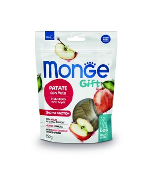 Лакомство Monge Gift Sensitive digestion для собак всех пород "Фруктовые чипсы" с картофелем и яблоком 150 г