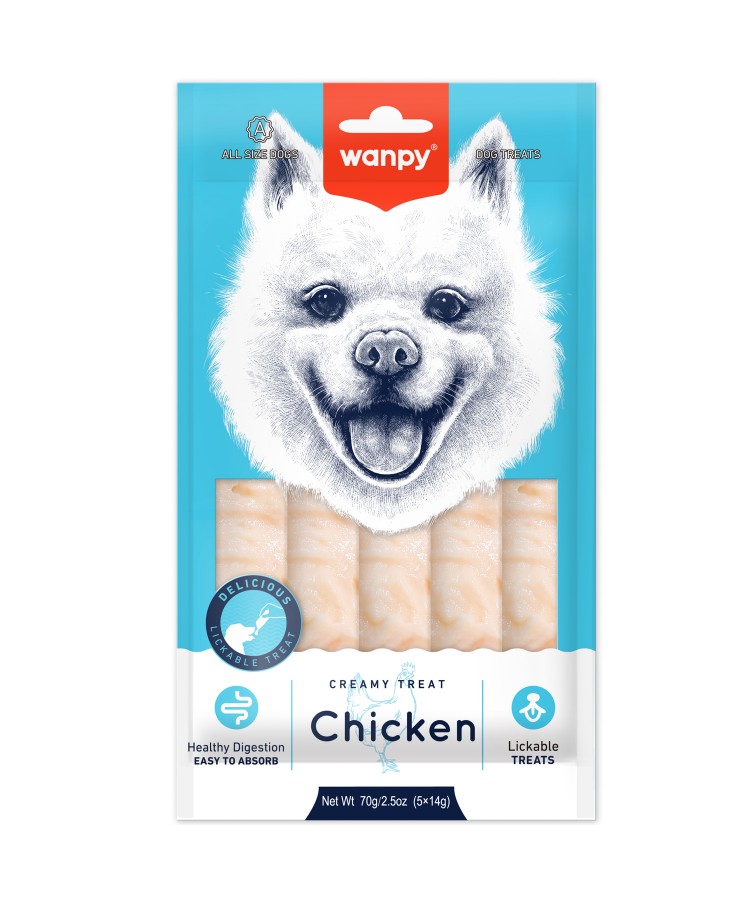 Wanpy Dog Крем лакомство для собак "нежное пюре" из курицы 70 г