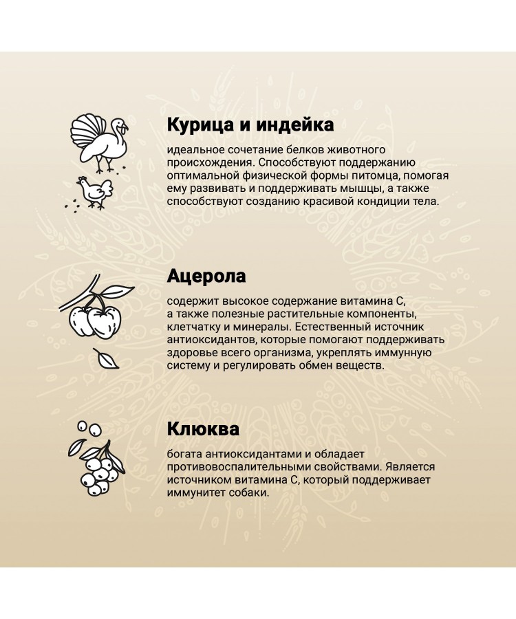 Сухой корм CRAFTIA (КРАФТИЯ) NATURA для щенков средних и крупных пород из курицы и индейки 2 кг