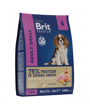 Brit (Брит) Premium Dog Adult Small с курицей для взрослых собак мелких пород 3 кг