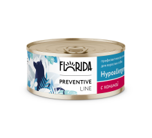 Hypoallergenic Консервы FLORIDA для собак при пищевой аллергии, с кониной 100 г