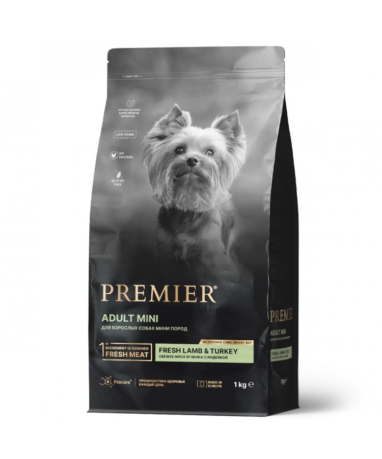 Premier Dog Lamb&Turkey ADULT Mini (Свежее мясо ягненка с индейкой для собак мелких пород) 1 кг