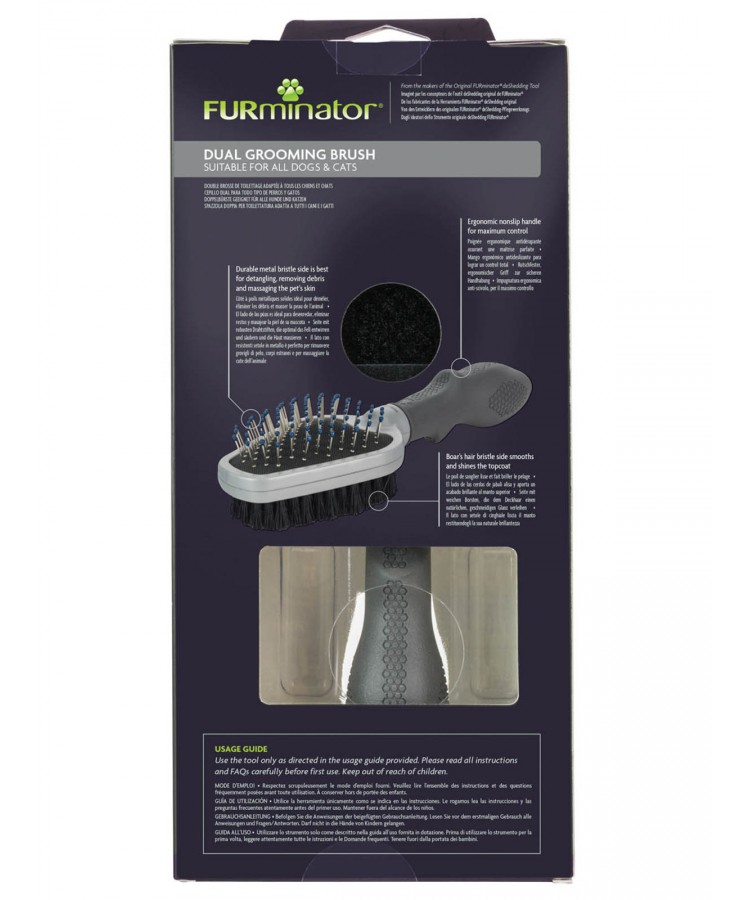 Щетка FURminator двухсторонняя Dual Brush зубцы 12 мм