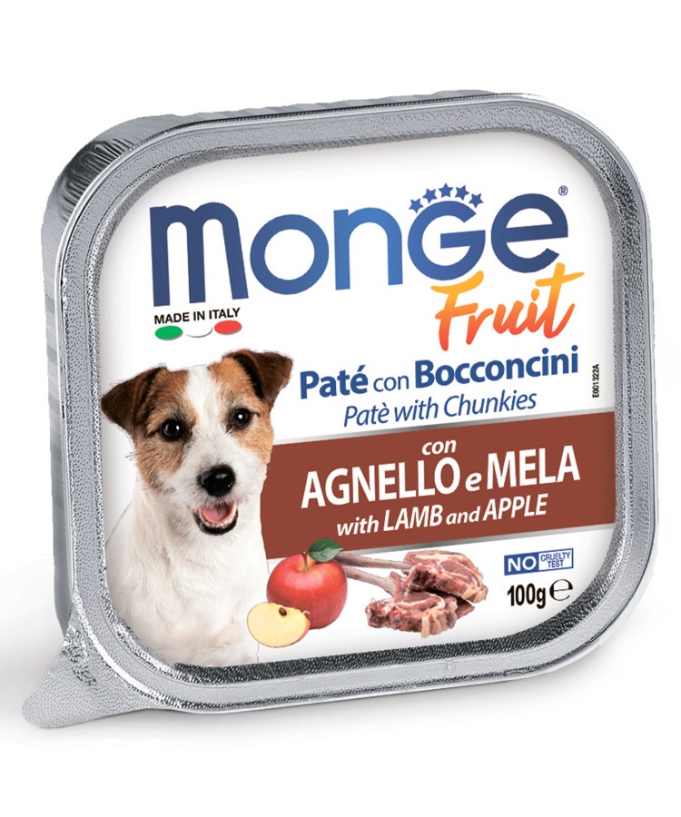 Влажный корм Monge Dog Fruit для собак, с ягненком и яблоком, консервы 100 г