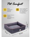 Лежанка Pet Comfort для собак средних пород, Golf Vita 01, размер M 75х90 см, серый