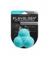 Playology хрустящий жевательный тройной мяч SQUEAKY BOUNCE BALL с пищалкой и с ароматом арахиса, голубой