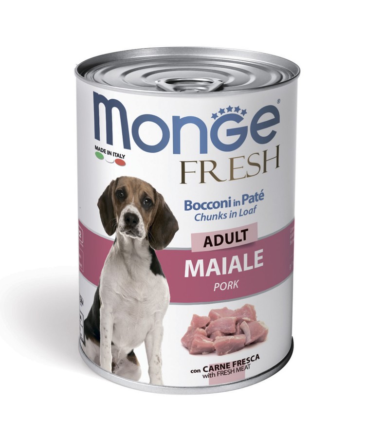 Monge Dog Fresh Chunks in Loaf консервы для собак мясной рулет свинина 400г