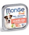 Влажный корм Monge Dog Fruit для собак, с лососем и грушей, консервы 100 г