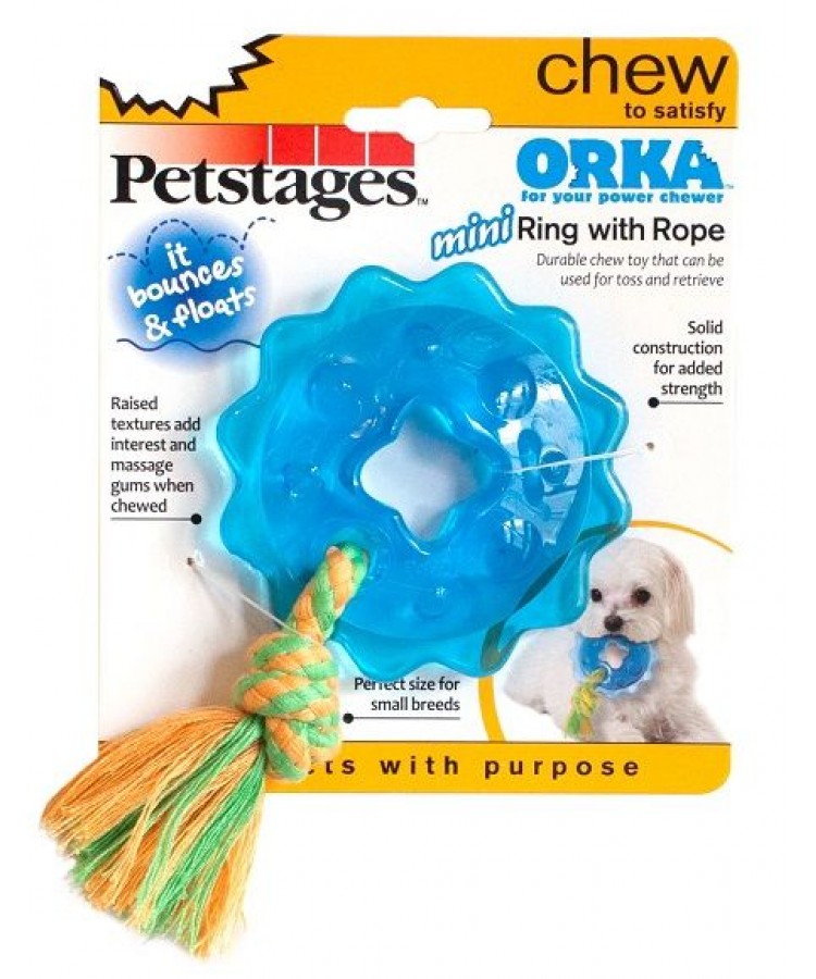 Игрушка Petstages для собак Mini ОРКА кольцо с канатом диаметр 8 см маленькая