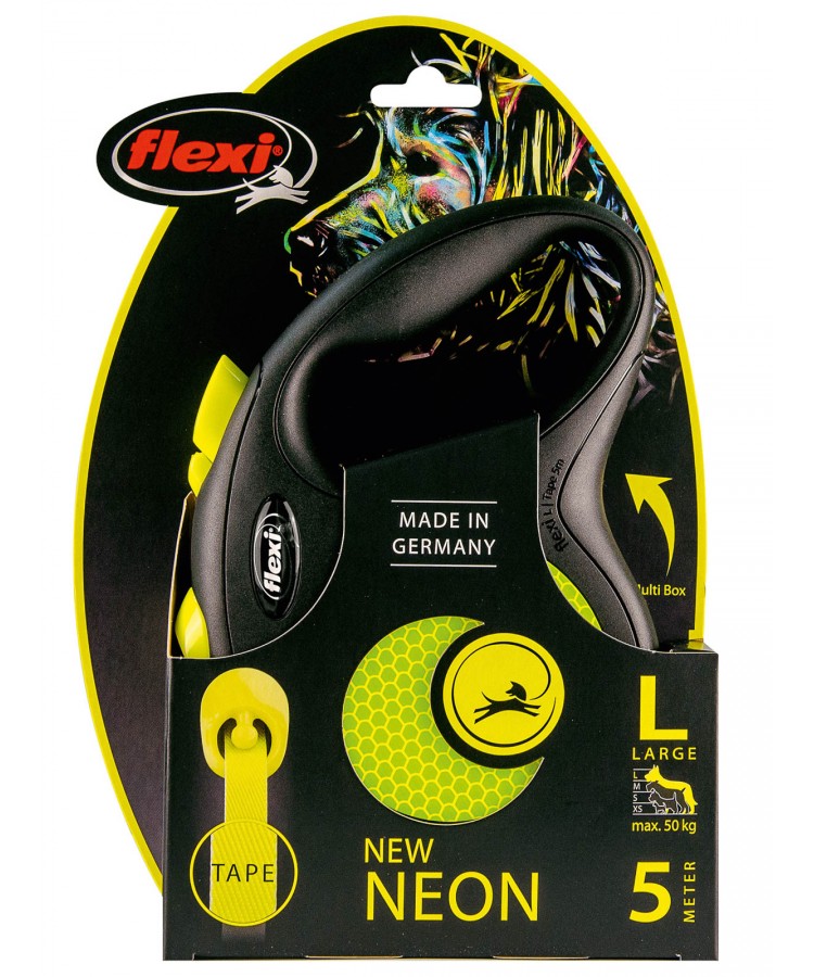 flexi рулетка New Neon L (до 50 кг) лента 5 м