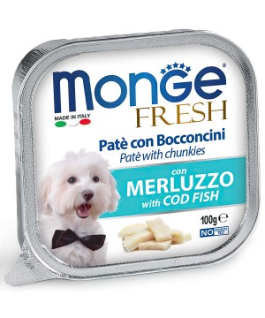 Влажный корм Monge Dog Fresh для собак, с треской, консервы 100 г