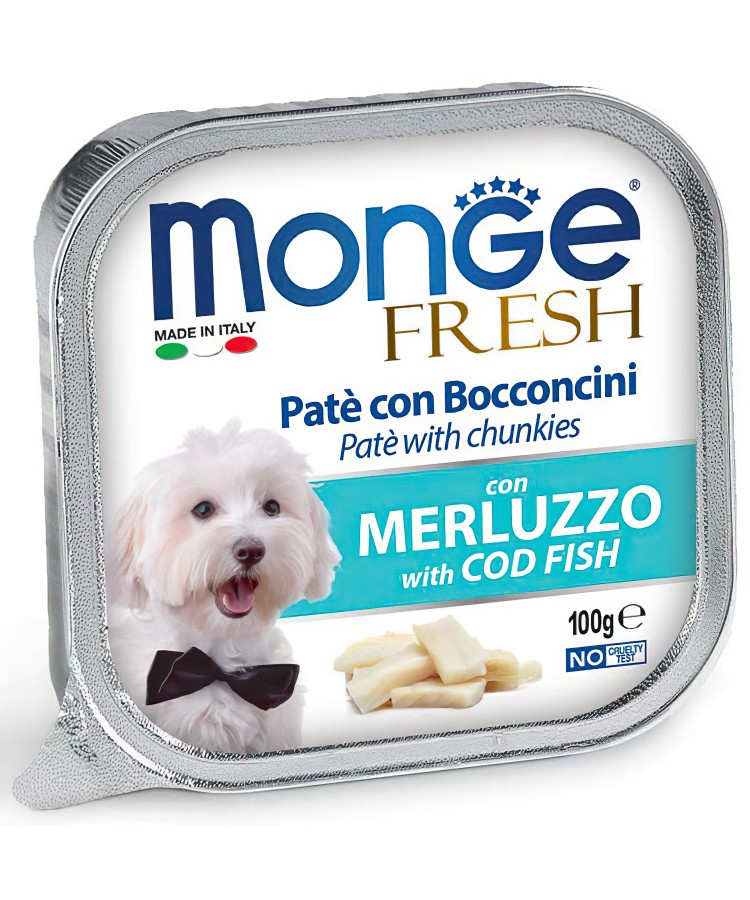 Влажный корм Monge Dog Fresh для собак, с треской, консервы 100 г