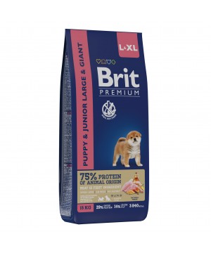 Brit (Брит) Premium Dog Puppy and Junior Large and Giant курицей для щенков крупных и гигантских пород 15 кг