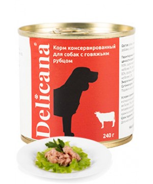 Консервы для собак DELICANA (Деликана) Говяжий рубец 240 г