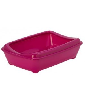 Moderna туалет-лоток Arist-o-tray M c бортом 43x30x12h см, ярко-розовый