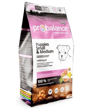 Сухой корм Probalance (Пробаланс) Immuno Puppies Small & Medium для щенков малых и средних пород, 10 кг