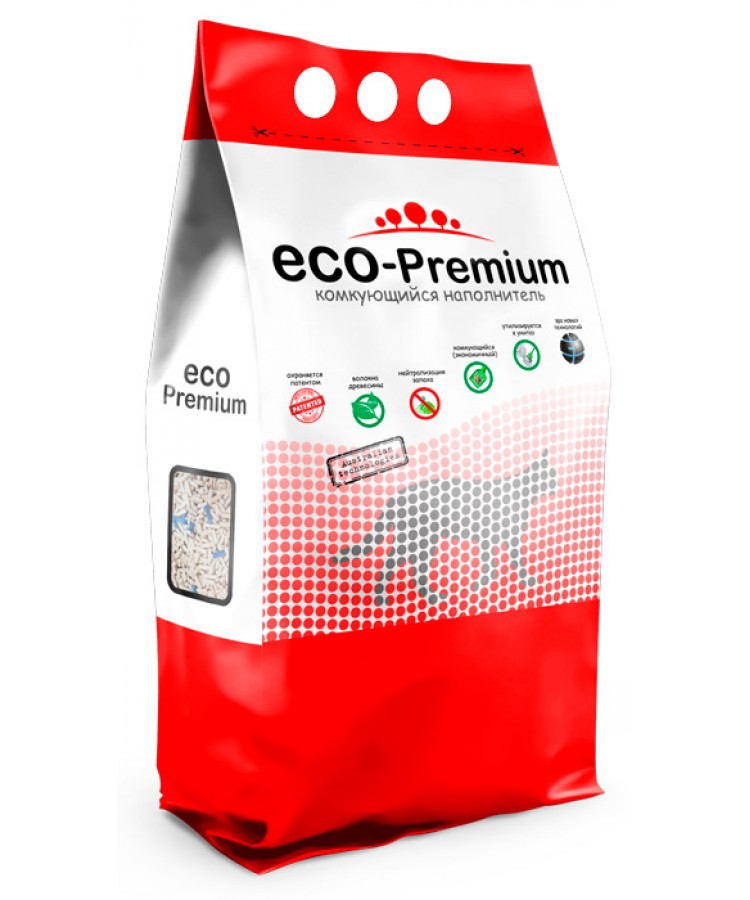 ECO Premium BLUE наполнитель древесный без запаха 20,2 кг 55 л